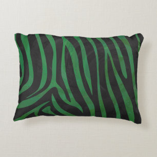 Coussins Décoratifs Zebra Black et Green Print