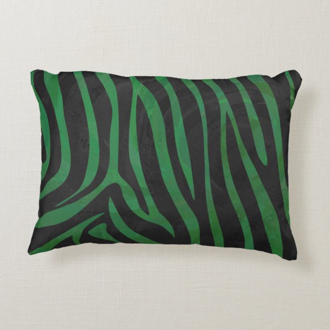 Coussins Décoratifs Zebra Black et Green Print (Dos)