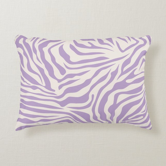 Coussins Décoratifs Zebra Stripes Preppy Purple Wild Poster de animal (Devant)