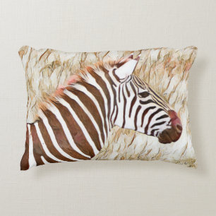 Coussins Décoratifs Zèbre Animal Aquarelle Rustique