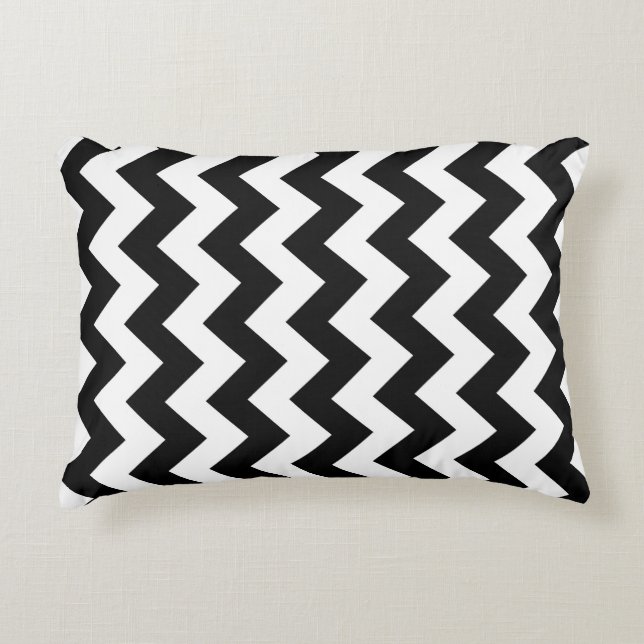 Coussins Décoratifs Zigzag noir et blanc (Devant)