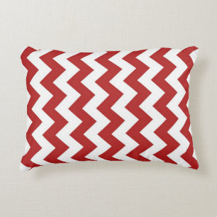 Coussins Décoratifs Zigzag rouge et blanc