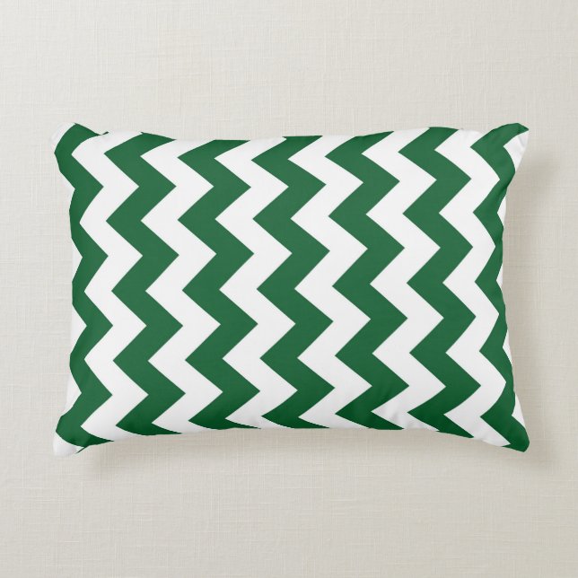 Coussins Décoratifs Zigzag vert et blanc (Devant)