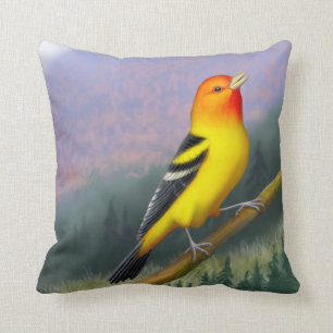 Coussins d'oiseau de Tanager occidental de chant