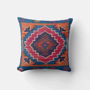 Coussins éco-conscients du Kilim bleu : durable