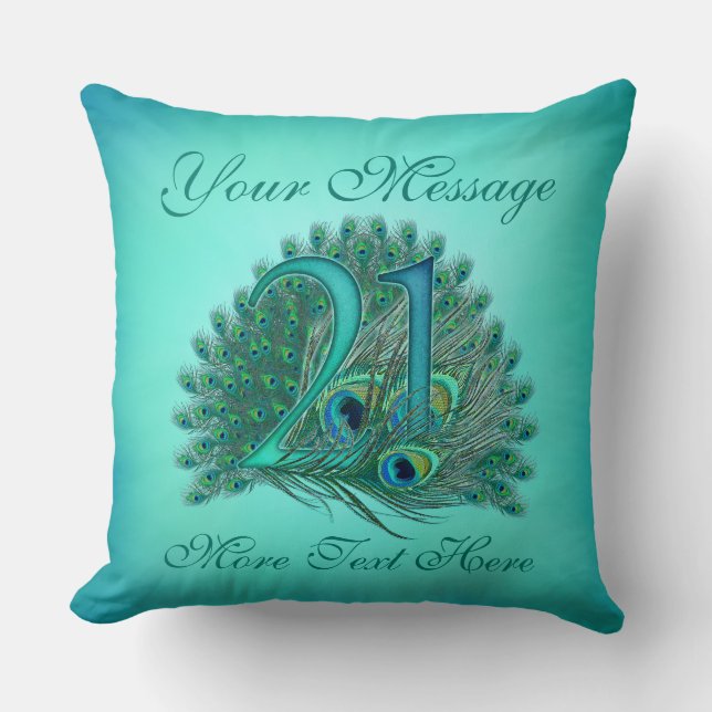 Coussins élégants customisés de l'anniversaire 21 (Recto)