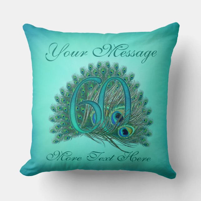 Coussins élégants customisés de l'anniversaire 60 (Recto)