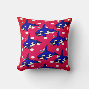 Coussins en forme de requins Rouge Bleu