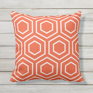 Coussins extérieurs de motif géométrique orange