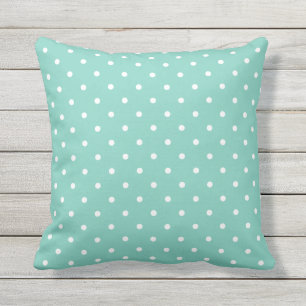 Coussins extérieurs de turquoise - point de polka