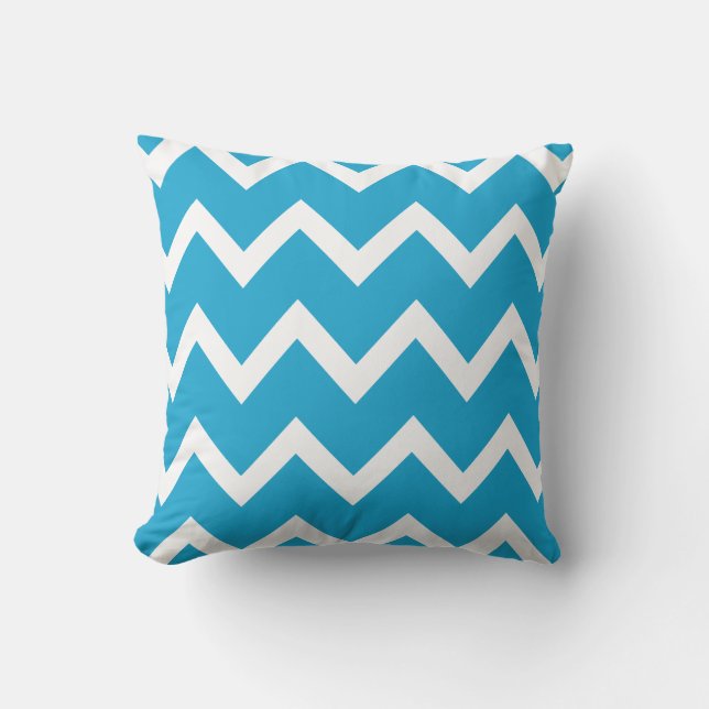 Coussins extérieurs de zigzag d'île de motif bleu (Recto)