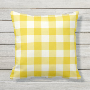 Coussins extérieurs jaune citron - En vichy Motif