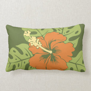 Coussins hawaïens de Lumbar de ketmie de plage de