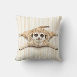 Coussins jetables faune suricate aquarelle