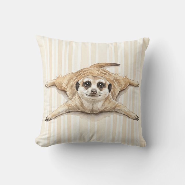 Coussins jetables faune suricate aquarelle (Recto)
