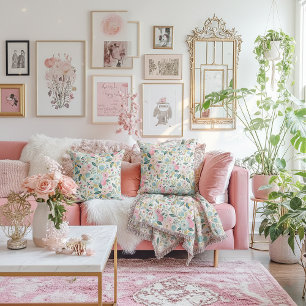 Coussins jetés à motif floral - Taille personnalis