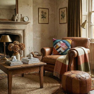 Coussins jetés abstraits modernes rustiques chic