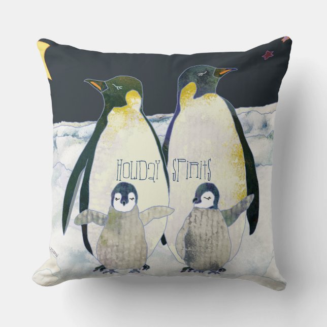 Coussins joyeux de pingouin d'empereur de (Recto)