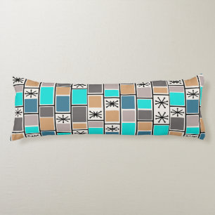 Coussins Longs 1950 L'Âge Atomique Rectangle Starbursts