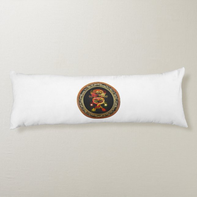 Coussins Longs [600] Dragons rouges et jaunes (Dos)