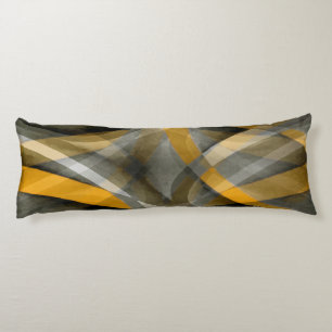 Coussins Longs 80 Mustard rétro Jaune et gris Abstrait Cu