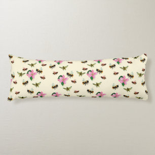Coussins Longs Abeilles et bourdons & fleurs de fruits au printem