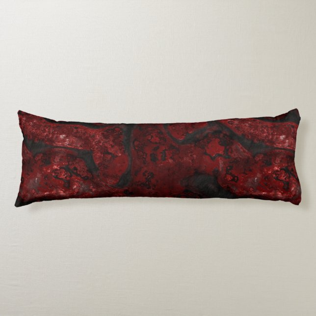 Coussins Longs Abstrait de lave chaude et de pierre de cendre (Devant)