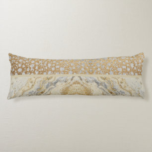 Coussins Longs Abstrait Gris Or Luxueux Avec Motif Doré