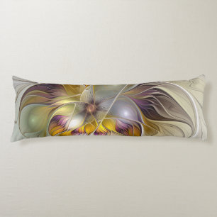Coussins Longs Abstrait Imaginaire coloré Fleur Fractal Art