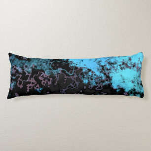 Coussins Longs Abstrait Marbre Bleu, Gris et Violet
