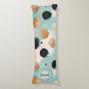 Coussins Longs Abstrait moderne Brushstroke & Polka Dot Motif
