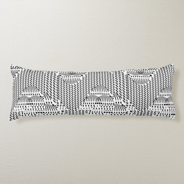 COUSSINS LONGS ACCENT NOIR ET BLANC ONDULÉ (Devant)