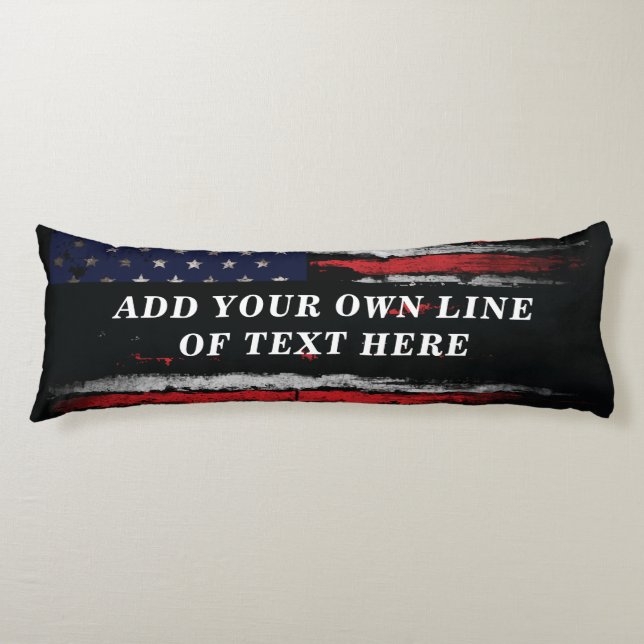Coussins Longs Ajouter votre propre texte sur grunge American fla (Devant)