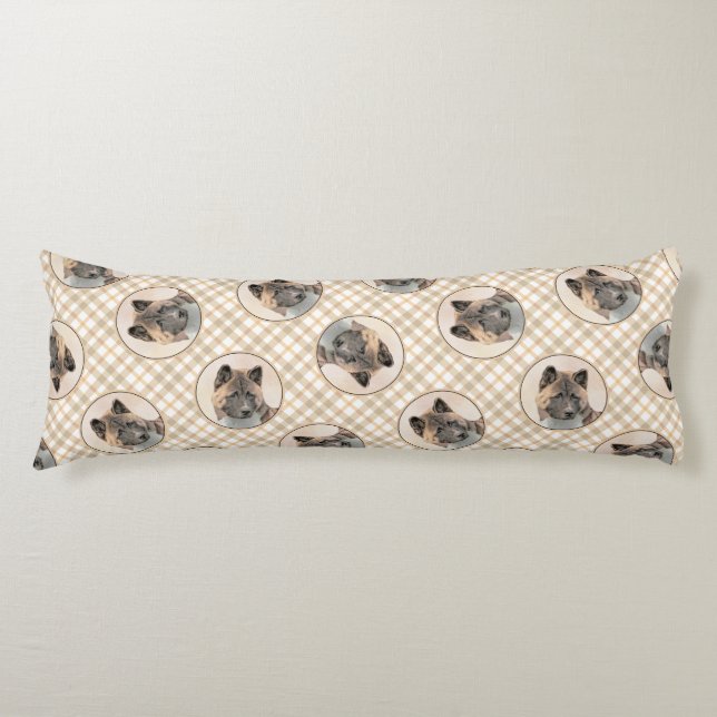 Coussins Longs Akita American Japanese Inu Sable Peinture Chien A (Devant)