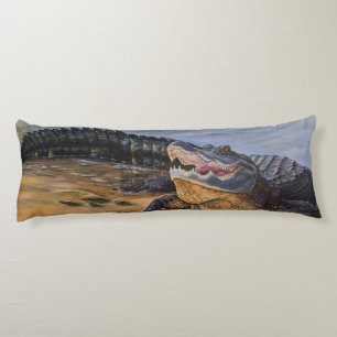Coussins Longs Alligator américain peint