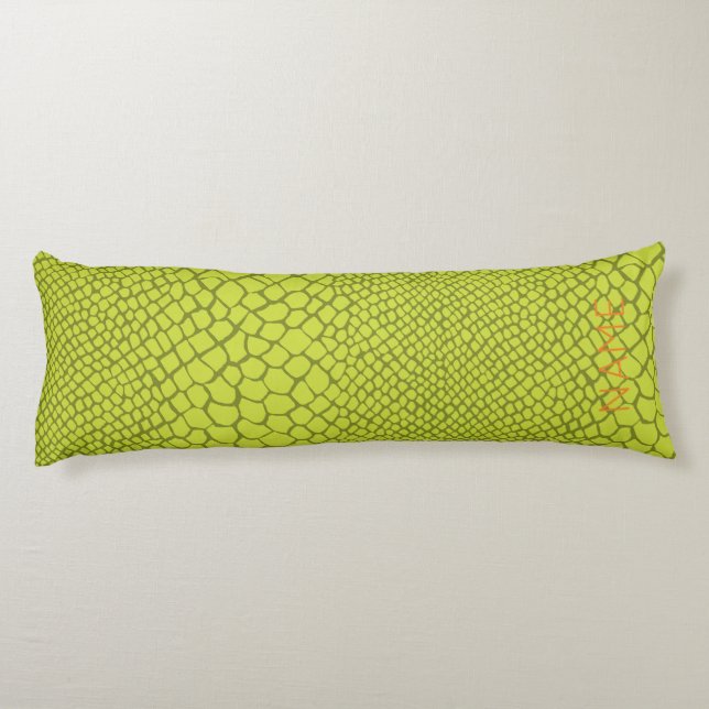Coussins Longs Alligator Crocodile NOM Motif Mod Green Kids (Dos)