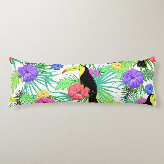 Coussins Longs Almohada Tucanes Y Flora Tropical (Devant)