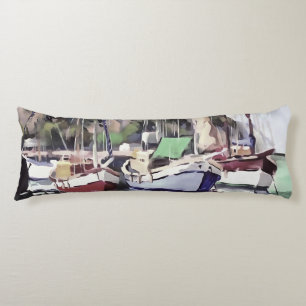 Coussins Longs Amarrage À Turunc Gulet Art Acrylique De Voilier