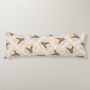 Coussins Longs American Hairless Terrier Tan Peinture Chien Art