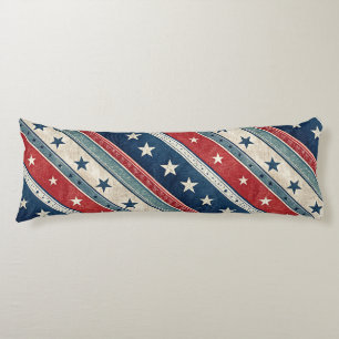 Coussins Longs Americana/Étoiles Rayures/Coussin de Corps Patriot