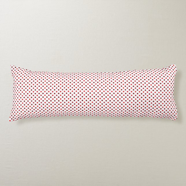 Coussins Longs Amour Papillon | Blanc Avec Points Rouges (Devant)