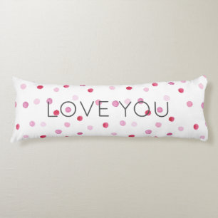 Coussins Longs AMOUR YOU Pink Pois Sweet Valentine Décor Fun
