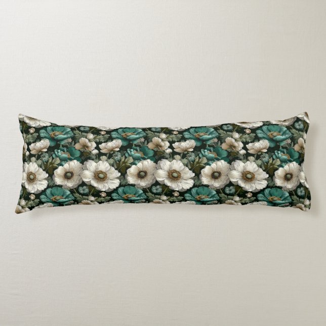 Coussins Longs Anémones Floral Chaud Intérieurs Tapis Tropical (Devant)