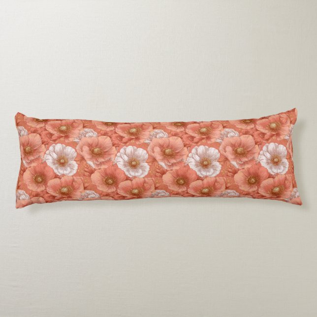 Coussins Longs Anémones Impression Chaleureux Intérieurs Décorati (Dos)