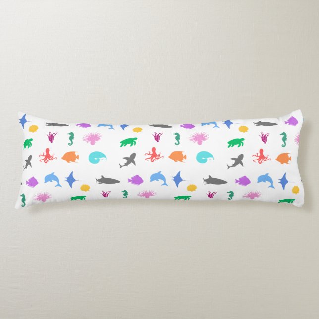 Coussins Longs Animaux marins à motifs (Devant)