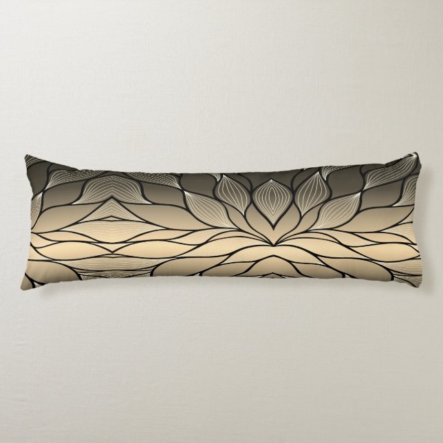 Coussins Longs Antique Gold Creative Leave Motif (Devant)