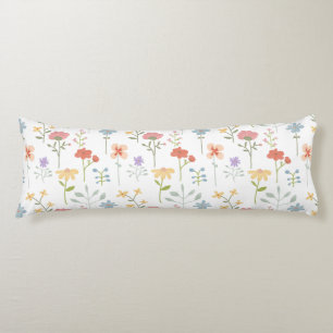 Coussins Longs Aquarelle Fleur sauvage motif floral