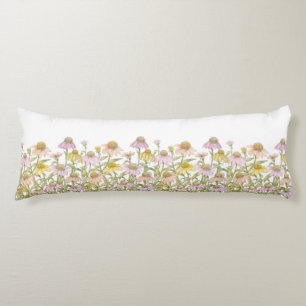 Coussins Longs Aquarelle fleurie d'art botanique