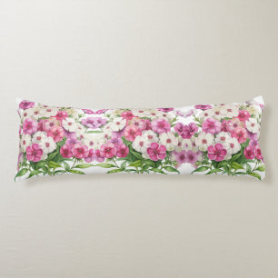 Coussins Longs Aquarelle Jardin Fleurs Phlox