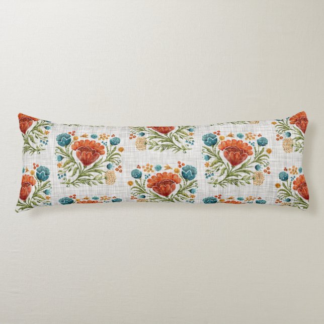 Coussins Longs Aquarelle Moderne Fleur Motif Earthy Whimsical (Devant)